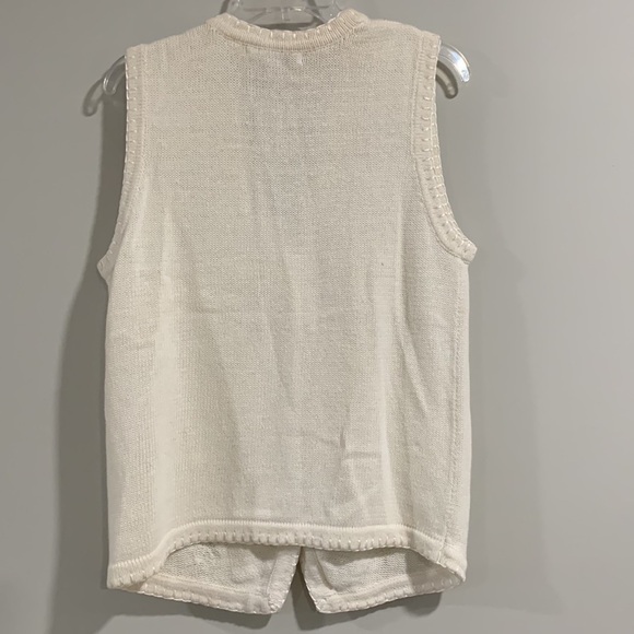 Victoria Jones - small, white holiday sweater vest - Picture 2 of 6